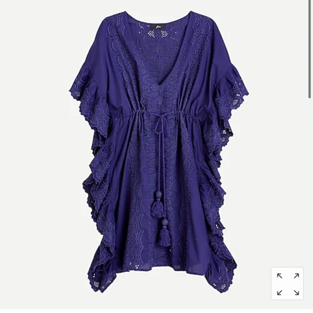 J. Crew ruffle tunic coverup with tassels